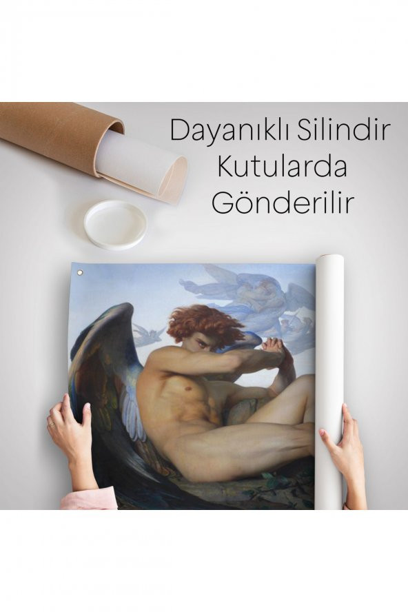 Alexandre Cabanel Fallen Angels Eyes Kanvas Duvar Sanatı, Klasik Sanat Duvar Örtüsü Halısı 5385  - 5