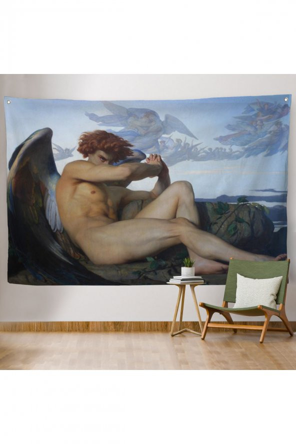 Alexandre Cabanel Fallen Angels Eyes Kanvas Duvar Sanatı, Klasik Sanat Duvar Örtüsü Halısı 5385  - 6