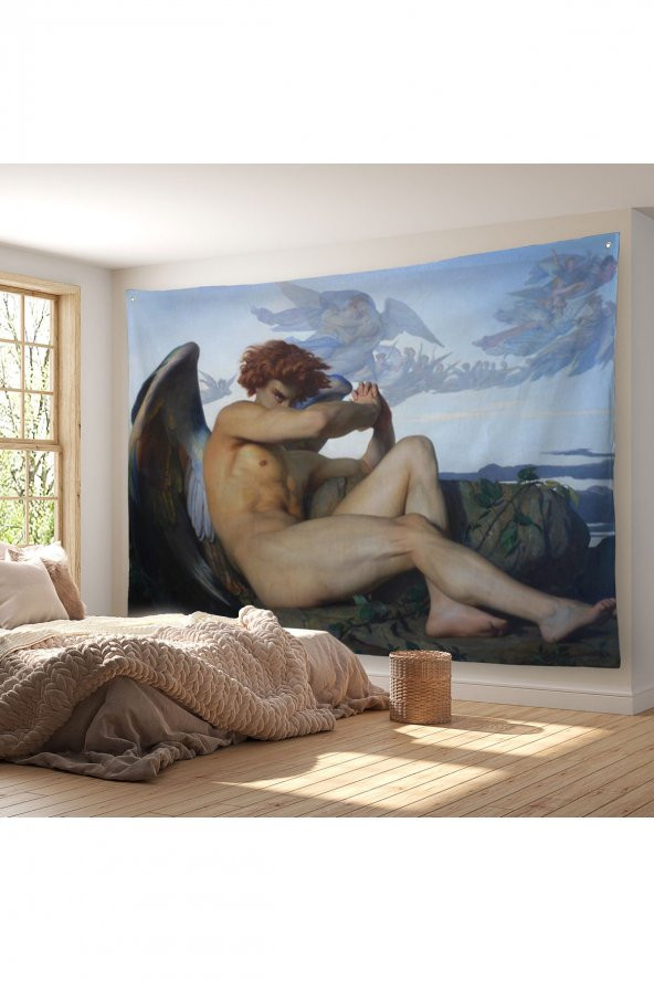 Alexandre Cabanel Fallen Angels Eyes Kanvas Duvar Sanatı, Klasik Sanat Duvar Örtüsü Halısı 5385  - 7
