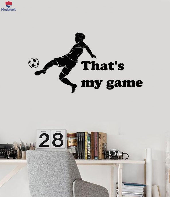 Oturma Odası, Ofis, Dükkan Duvar Sticker Futbol Alıntı Siluet Spor Çocuk Top Sanat Dekor Çıkartmalar