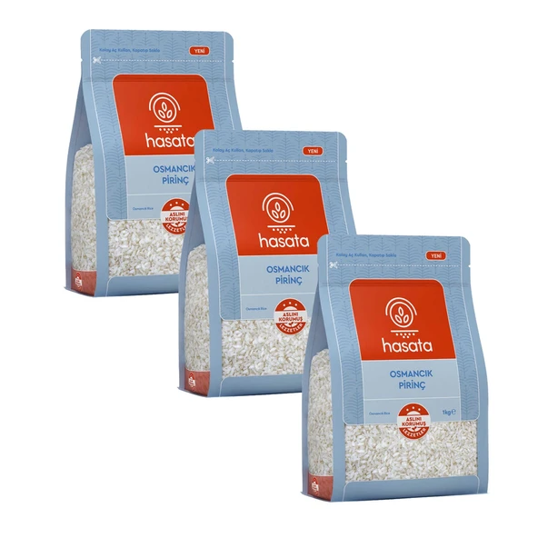 Hasata Osmancık Pirinç 1 kg 3 lü ürün görseli