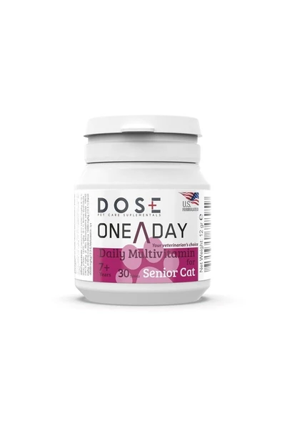 Dose One A Day 30 Tablet Yaşlı Kedi Multivitamini