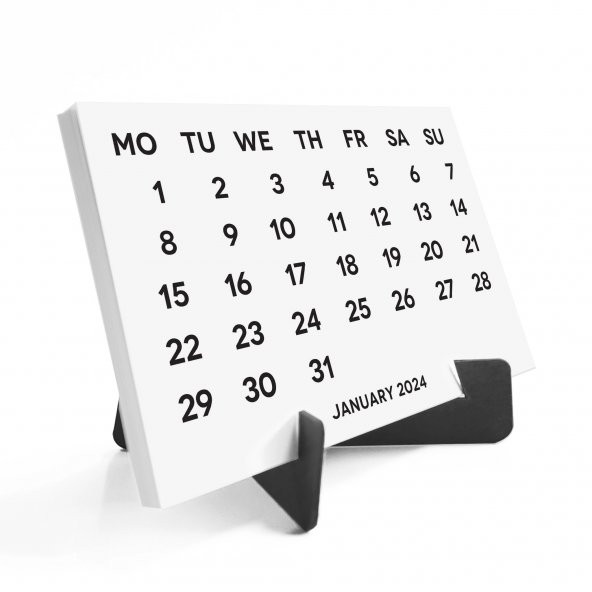 2024 Takvimi, 2024 Masa Takvimi Siyah Renk, 2024 Calendar, 2024 Desk Calendar Black Color