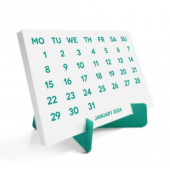 2024 Takvimi, 2024 Masa Takvimi Yeşil Renk, 2024 Calendar, 2024 Desk Calendar Green Color