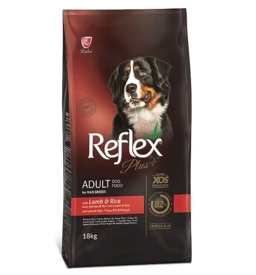 Reflex Plus Kuzu Etli ve Pirinçli Büyük Irk Yetişkin Köpek Maması 18 KG