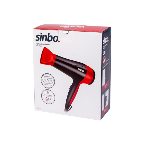 Sinbo Kırmızı Saç Kurutma Fön Makinesi SHD-7093 Sinbo