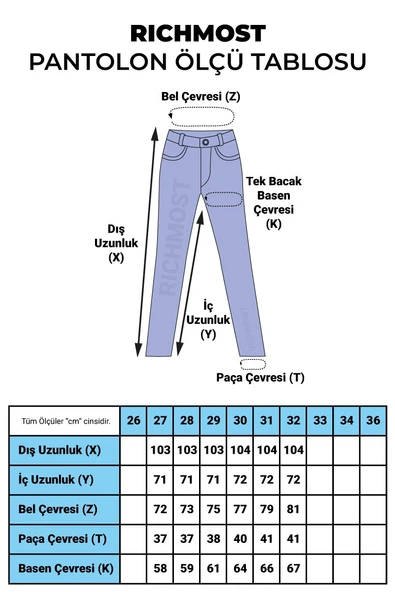 Önü Dekoratif Taşlı Yüksek Belli Cepli Mom Fit Kadın Kot Pantolon Jean Durulanmış Mavi Dört Mevsim - 3