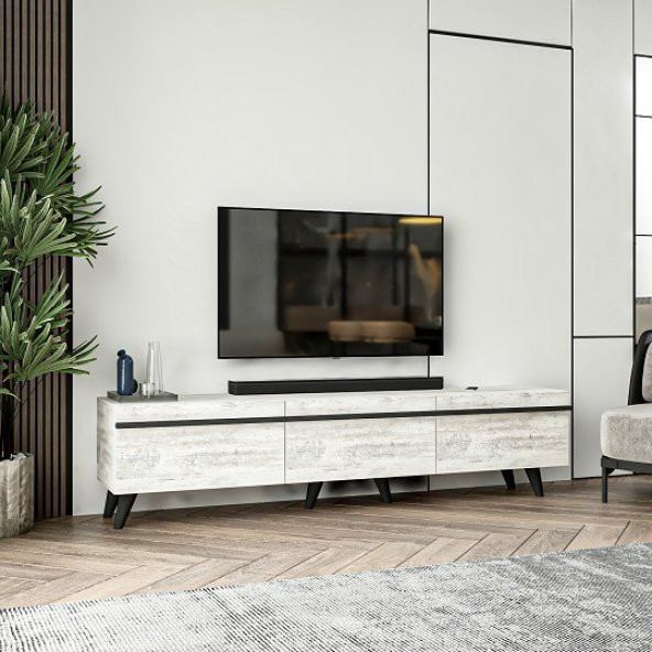 BMdekor TV Sehpası Asil Kristal Beyaz 180 cm