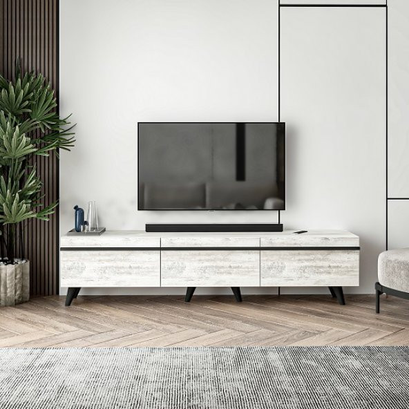 BMdekor TV Sehpası Asil Kristal Beyaz 180 cm - 2