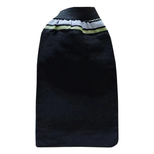Micro Peel Lastikli İpek Kese Banyo Kesesi Siyah Kalın 15CMX27CM - 4