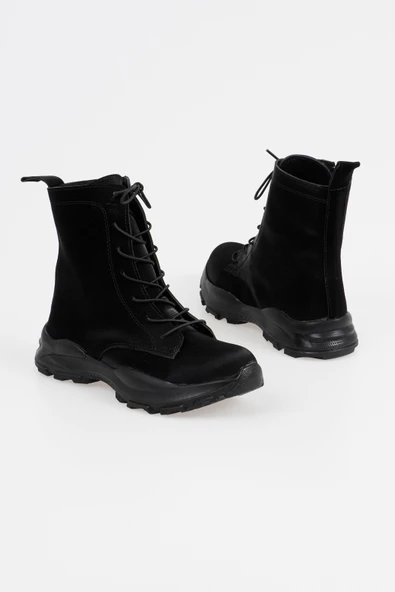 Kadın Bağcıklı Bot Fermuarlı Spor Taban - Resim 10