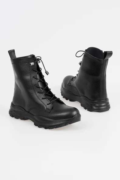 Kadın Bağcıklı Bot Fermuarlı Spor Taban - Resim 7