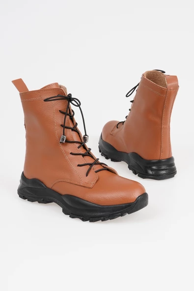 Kadın Bağcıklı Bot Fermuarlı Spor Taban - Resim 3