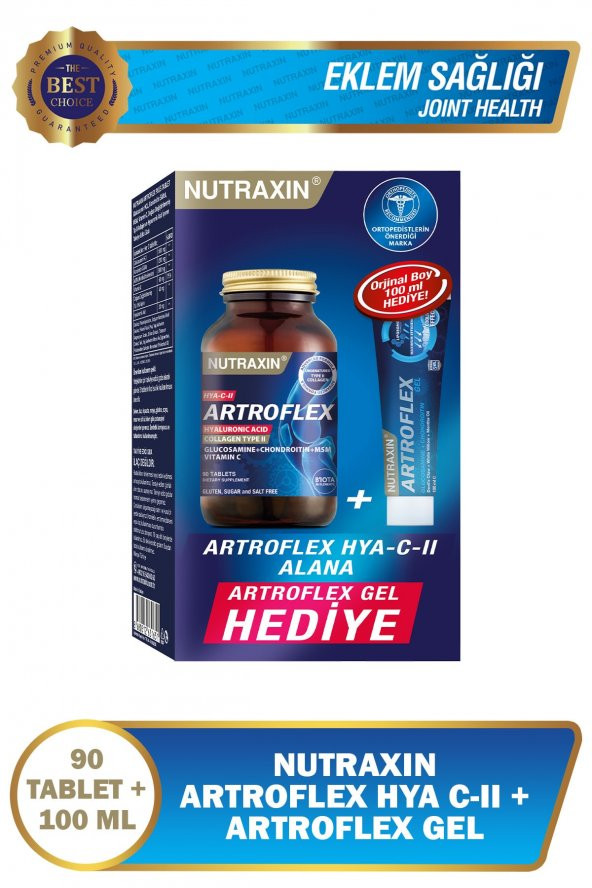 Nutraxin Artroflex - Hya C-ıı Glukozamin 90 Tablet Artroflex Jel Hediye