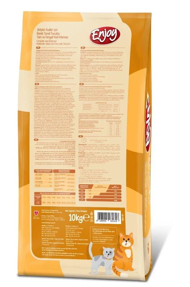 Enjoy Renkli Tavuklu Yetişkin Kedi Maması 10 Kg - 2