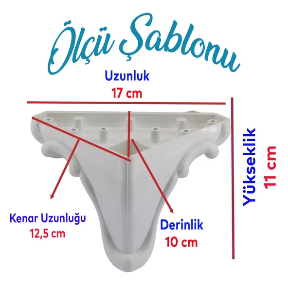Kuğu Mobilya Kanepe Masa Puf Sehpa Ayağı Beyaz Düz Baza Ayakları 11 Cm - 2