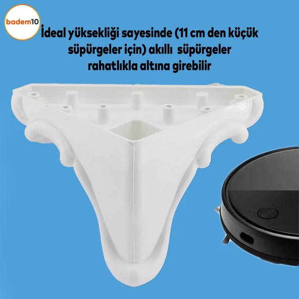 Kuğu Mobilya Kanepe Masa Puf Sehpa Ayağı Beyaz Düz Baza Ayakları 11 Cm - 5