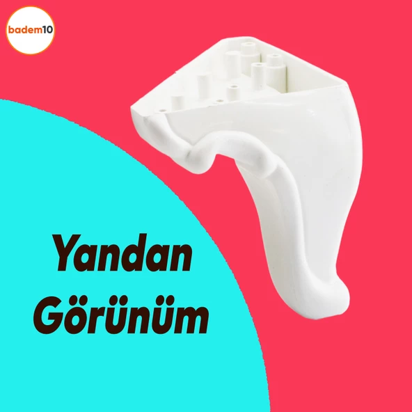 Kuğu Mobilya Kanepe Masa Puf Sehpa Ayağı Beyaz Düz Baza Ayakları 11 Cm - 3