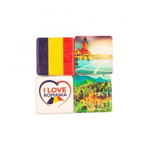 Romanya Temalı Dörtlü Taş Magnet ürün görseli