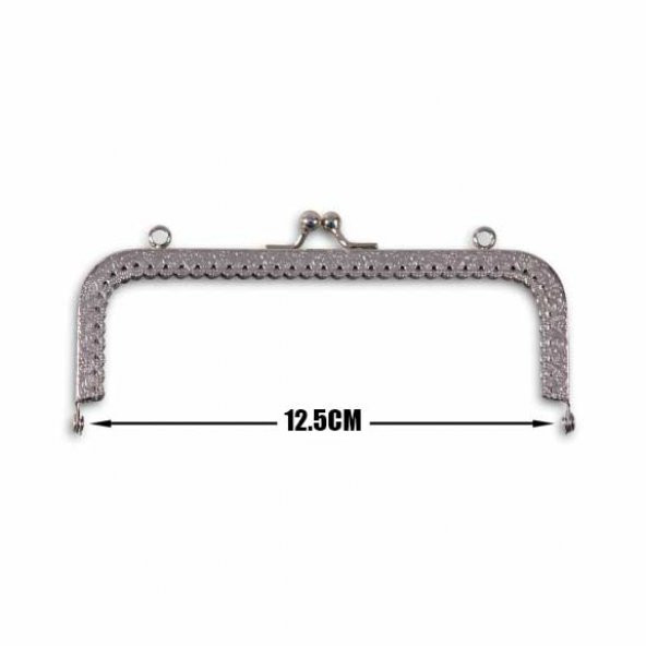 Vintage Metal Çanta Sapı Delikli 12.5CM Nikel