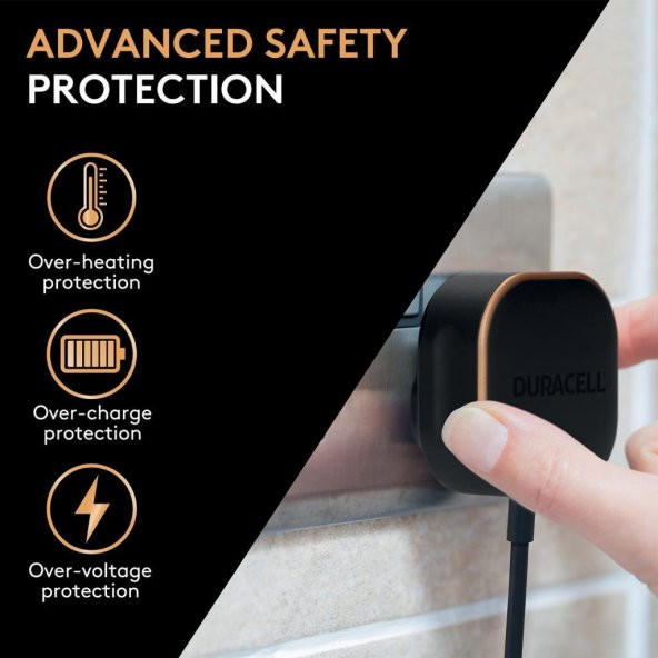 Duracell 20W PD Şarj Başlığı 1xUSB-C - Siyah - 4