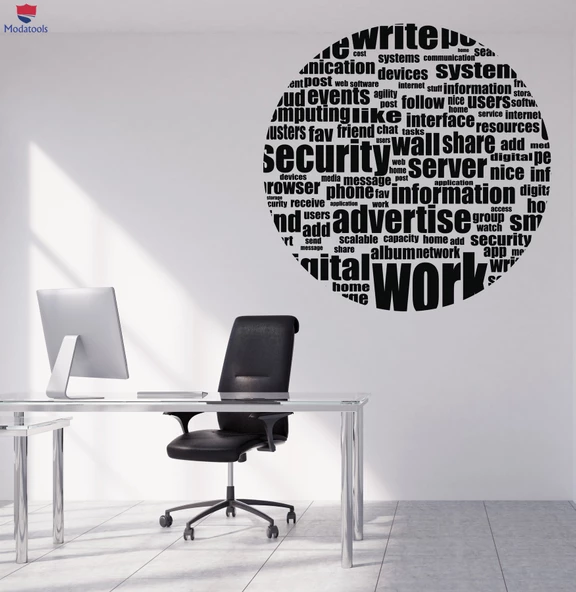 Oturma Odası, Ofis, Dükkan Duvar Sticker Sözler Sözler Sosyal Medya Teması Çalışma İnternet Sunucusu Benzersiz Hediyelik