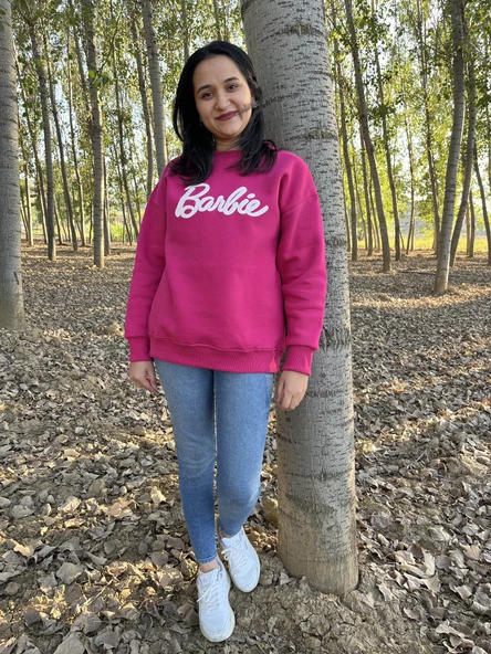 BİSİKLET YAKA BARBİE BASKILI SWEATSHİRT /KAZAK - 2