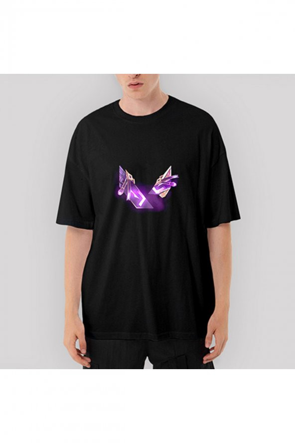 Valorant Reyna Logo Oversize Siyah  T-Shirt XL - 1