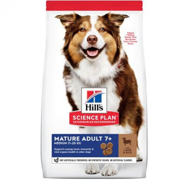 Hills Mature Senior +7 Medium Orta Irk Kuzu Etli Yaşlı Köpek Mamasi 2.5 Kg