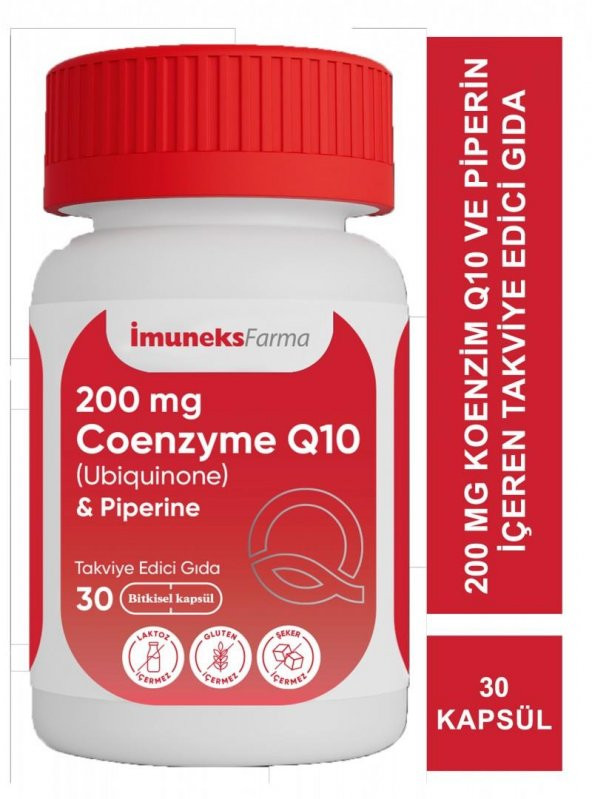 İmuneks Farma Coenzyme Q10 200 mg 30 Kapsül 8680176001166