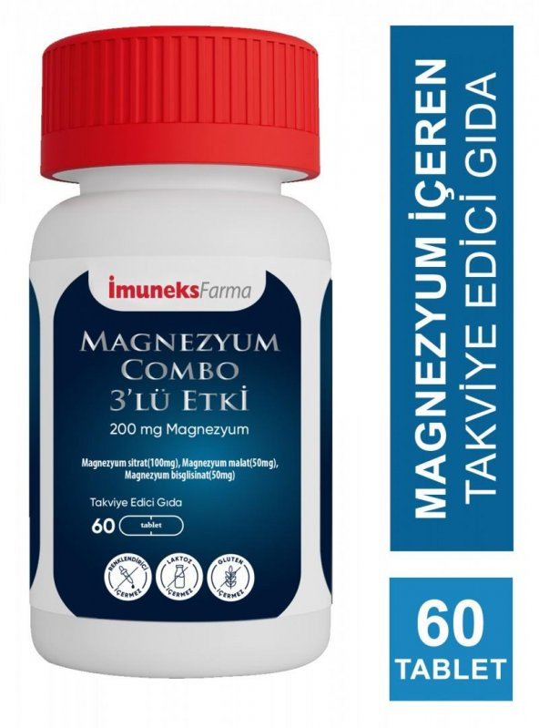 İmuneks Magnezyum Combo 3lü Etki 60 Tablet 8680176001364
