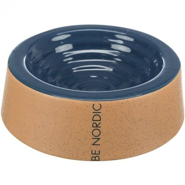 Trixie Be Nordic Kedi ve Köpek Seramik Mama ve Su Kabı Bej/Koyu Mavi 0.8 Lt 25 Cm