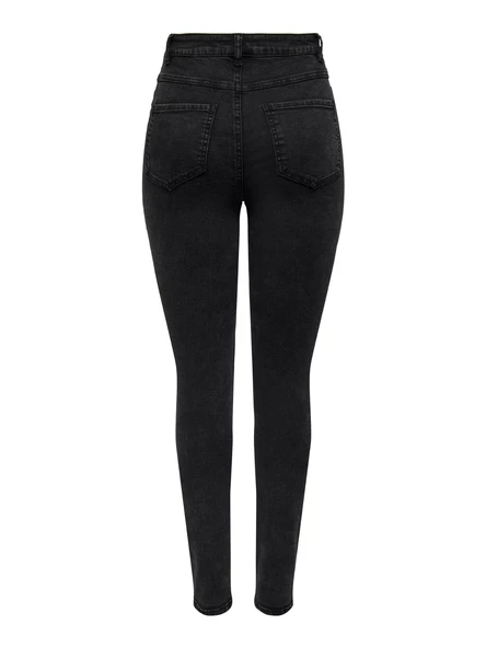 ONLY Bayan Yüksek Bel Siyah Renk Kot Pantolon 15315352 - Resim 3