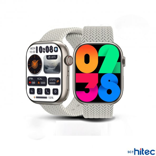 ScHitec Watch HK9 Pro Plus Amoled Ekran Android İos HarmonyOs Uyumlu Akıllı Saat Gri - 2