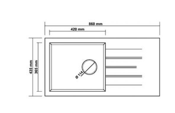 Real Stone P011 ASSOS 86 XL Siyah Granit Eviye 86x43.5 Cm Tezgah Üstü - 2
