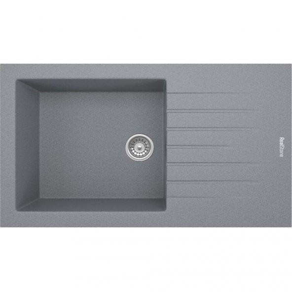 REAL P011 ASSOS 86 XL GRANİT EVYE GRİ 86x43.5 Cm Tezgah Üstü
