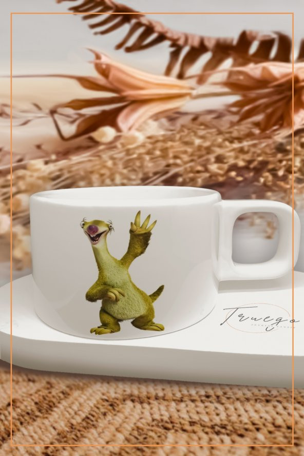 Baskılı Filtre Kahve Fincanı Kupa Bardak Seramik Mug - Miskin