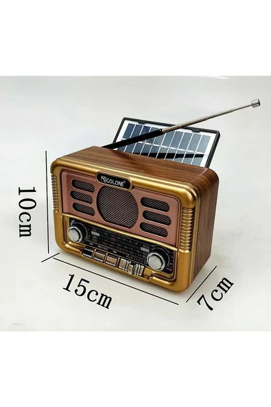 Everton Rt-671 Usb Bt Radyo Nostajık Solar Paneli Müzik Çalar