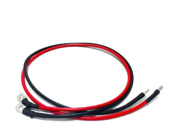 Akü ile İnverter Arası 25mm Bakır Nyaf Kablo Kırmızı 1.5metre + Siyah 1.5 Metre 25 Pabuçlu İzoleli