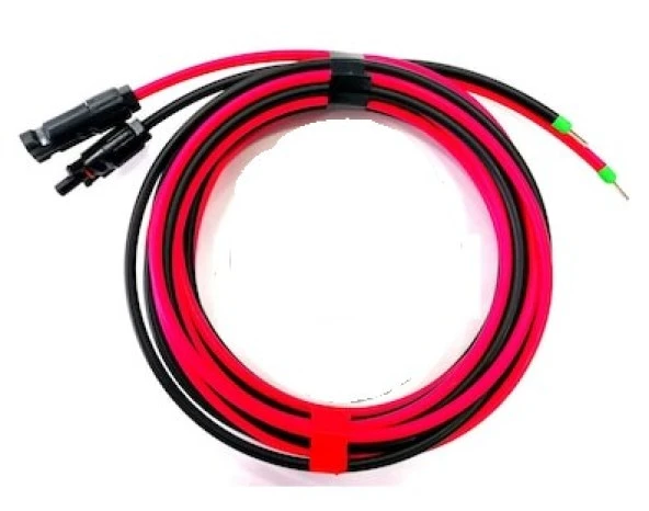 MC4 Soketli (3mt+3mt) 6mm Solar Kablo Kırmızı + Siyah