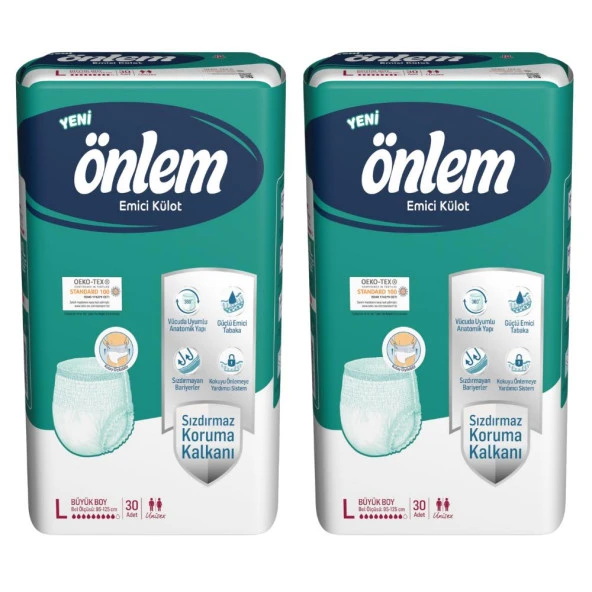 Önlem Büyük Boy (L) 30'lu 2 Paket Emici Külot