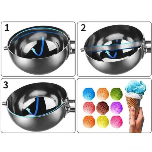 Çelik Dondurma Servis Kaşığı | Dondurma Makası 60 Mm (PDM-60) - Resim 5