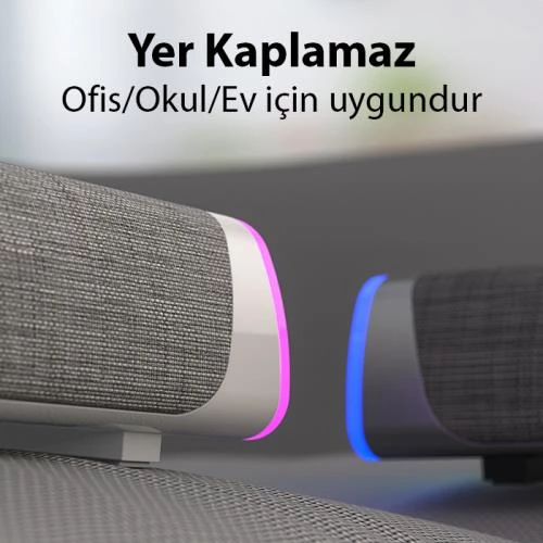 Coofbe Rgb Işıklı Bluetooth Soundbar Bluetooth Hoparlör Subwoofer Tv Bilgisayar Ses Sistemi Çift Hoparlör - 12