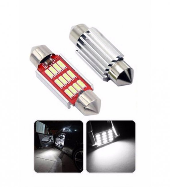 Sofit Led Beyaz 12 Volt  Uyumlu Canbus Soğutuculu 31mm 2 ADET