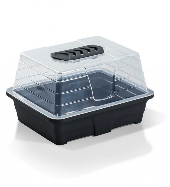 Mini Sera Tohum Fide Yetiştirme Seti 1,4 Litre Antrasit