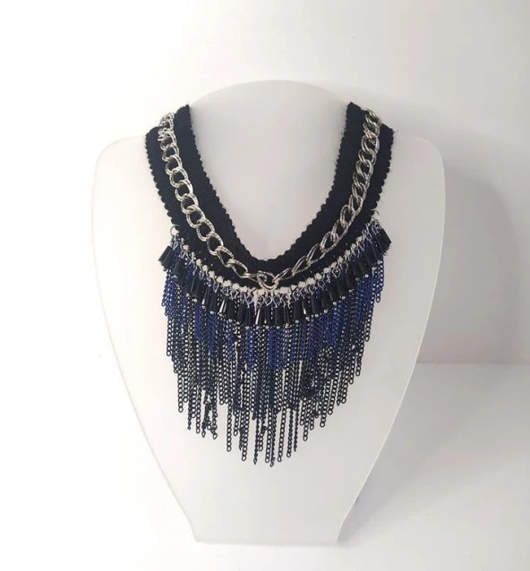 Kolye Gerdanlık Kadın Choker Bohem Kolyeler El Yapımı Uzun Püskül Boncuklar Bayan Kolye Takı Tasma