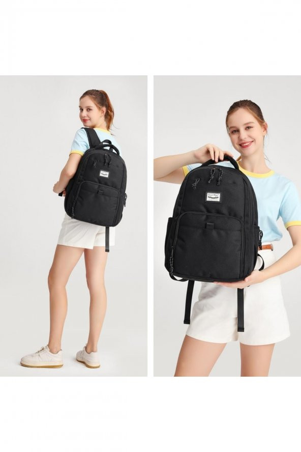 Bagacar Smart Bag 3159 Okul ve Günlük Laptop Bölmeli Sırt Çantasız Koyu Gri - 4