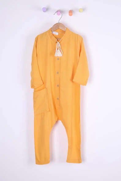 Babyhola %100 Pamuk Kumaş Kız Erkek Çocuk Casual Tulum 1559 - 4