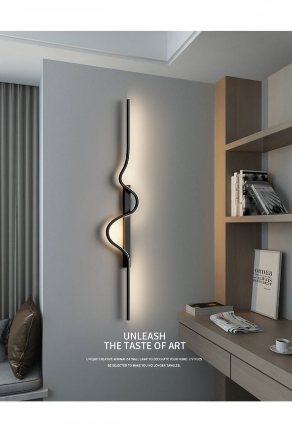 Worm / Aplik / 100x24 cm / Antrasit Gövde / 3 Renk Işık / 3 Yıl Garanti - 2
