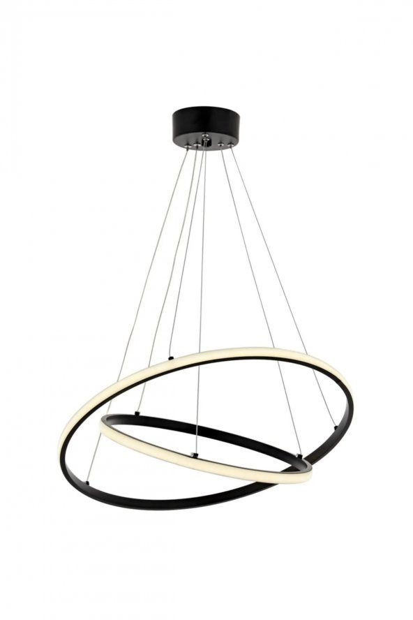 Badara / Sarkıt Avize / 60-40 cm / Antrasit Gövde / 3 Renk Işık - Resim 2